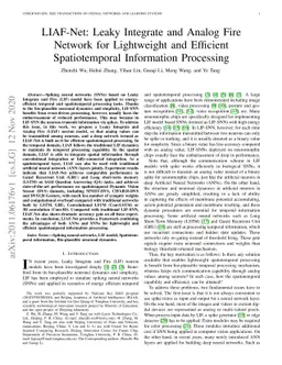 LIAF-Net: Leaky Integrate and Analog Fire Network for Lightweight and
  Efficient Spatiotemporal Information Processing