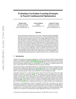 Evaluating Curriculum Learning Strategies in Neural Combinatorial
  Optimization
