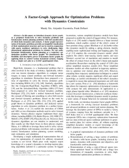 A Factor-Graph Approach for Optimization Problems with Dynamics
  Constraints