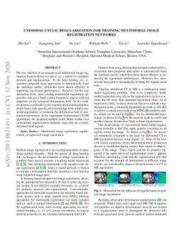 Unimodal Cyclic Regularization for Training Multimodal Image
  Registration Networks