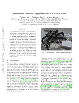 Autonomous Obstacle Legipulation with a Hexapod Robot