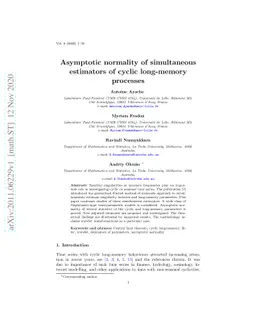 Asymptotic normality of simultaneous estimators of cyclic long-memory
  processes