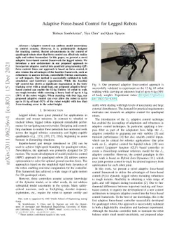 Adaptive Force-based Control for Legged Robots