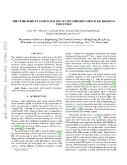 The CUHK-TUDELFT System for The SLT 2021 Children Speech Recognition
  Challenge