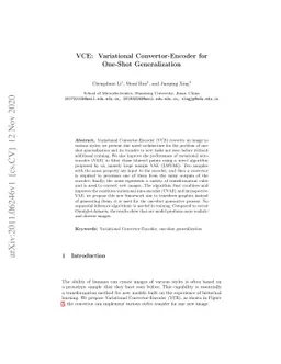 VCE: Variational Convertor-Encoder for One-Shot Generalization