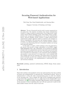 Securing Password Authentication for Web-based Applications