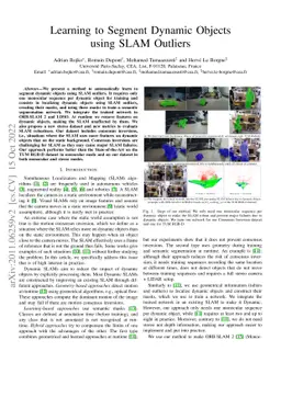 Learning to Segment Dynamic Objects using SLAM Outliers