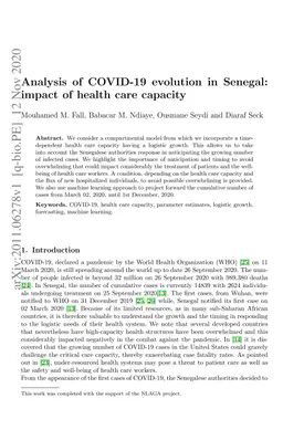 Analysis of COVID-19 evolution in Senegal: impact of health care
  capacity