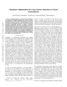 Parameter Optimization for Loop Closure Detection in Closed Environments