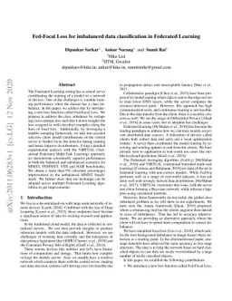Fed-Focal Loss for imbalanced data classification in Federated Learning