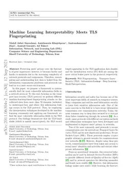 Machine Learning Interpretability Meets TLS Fingerprinting