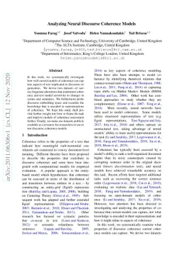 Analyzing Neural Discourse Coherence Models
