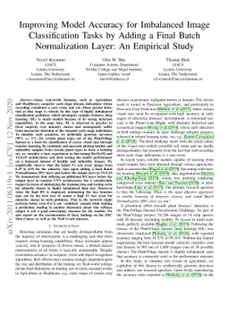 Improving Model Accuracy for Imbalanced Image Classification Tasks by
  Adding a Final Batch Normalization Layer: An Empirical Study
