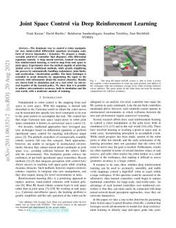 Joint Space Control via Deep Reinforcement Learning