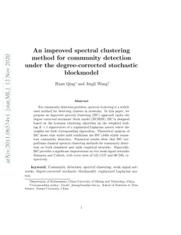 An improved spectral clustering method for community detection under the
  degree-corrected stochastic blockmodel