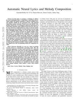 Automatic Neural Lyrics and Melody Composition