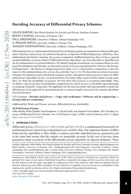 Deciding Accuracy of Differential Privacy Schemes