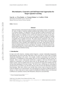 Discriminative, Generative and Self-Supervised Approaches for
  Target-Agnostic Learning