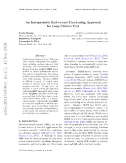 An Interpretable End-to-end Fine-tuning Approach for Long Clinical Text
