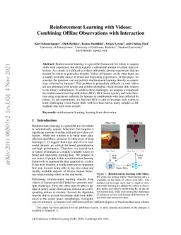 Reinforcement Learning with Videos: Combining Offline Observations with
  Interaction