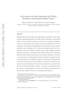 Focal points and their implications for Möbius Transforms and
  Dempster-Shafer Theory