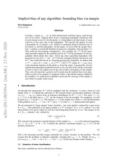 Implicit bias of any algorithm: bounding bias via margin