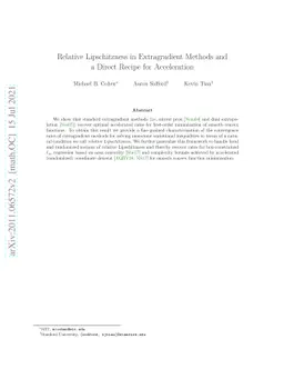 Relative Lipschitzness in Extragradient Methods and a Direct Recipe for
  Acceleration