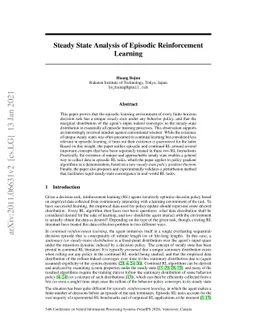Steady State Analysis of Episodic Reinforcement Learning