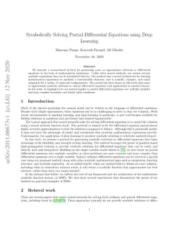 Symbolically Solving Partial Differential Equations using Deep Learning