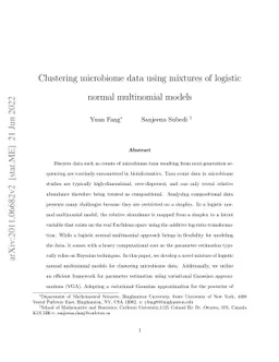 Clustering microbiome data using mixtures of logistic normal multinomial
  models