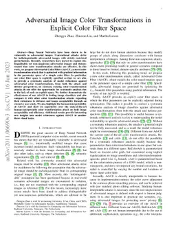 Adversarial Image Color Transformations in Explicit Color Filter Space