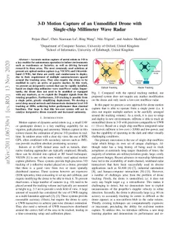 3-D Motion Capture of an Unmodified Drone with Single-chip Millimeter
  Wave Radar