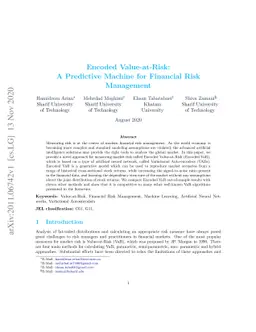 Encoded Value-at-Risk: A Predictive Machine for Financial Risk
  Management