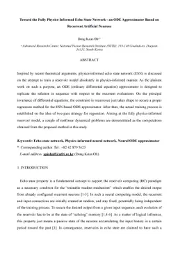 Toward the Fully Physics-Informed Echo State Network -- an ODE
  Approximator Based on Recurrent Artificial Neurons