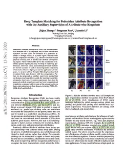 Deep Template Matching for Pedestrian Attribute Recognition with the
  Auxiliary Supervision of Attribute-wise Keypoints