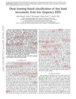 Deep learning-based classification of fine hand movements from low
  frequency EEG