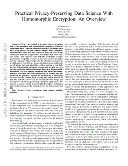 Practical Privacy-Preserving Data Science With Homomorphic Encryption:
  An Overview