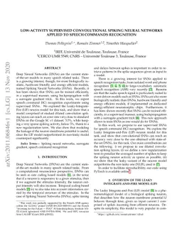 Low-activity supervised convolutional spiking neural networks applied to
  speech commands recognition