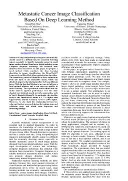 Metastatic Cancer Image Classification Based On Deep Learning Method