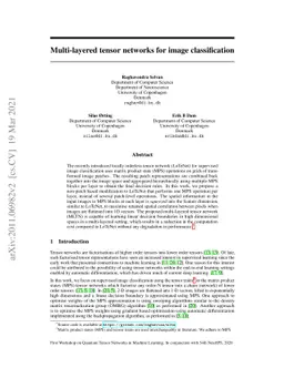 Multi-layered tensor networks for image classification