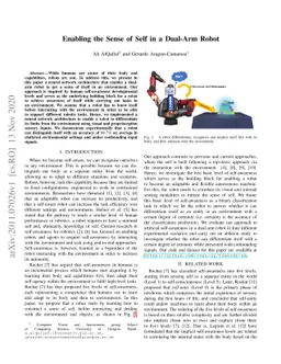 Enabling the Sense of Self in a Dual-Arm Robot