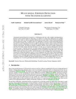 Multi-Modal Emotion Detection with Transfer Learning