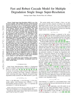 Fast and Robust Cascade Model for Multiple Degradation Single Image
  Super-Resolution