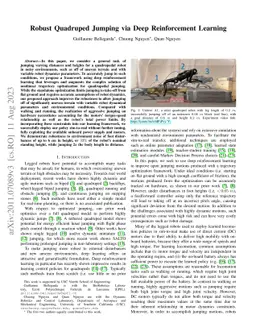 Robust Quadruped Jumping via Deep Reinforcement Learning