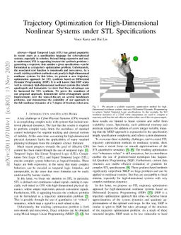 Trajectory Optimization for High-Dimensional Nonlinear Systems under STL
  Specifications