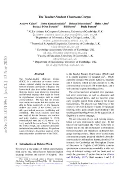 The Teacher-Student Chatroom Corpus