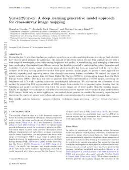 Survey2Survey: A deep learning generative model approach for
  cross-survey image mapping