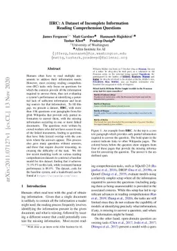 IIRC: A Dataset of Incomplete Information Reading Comprehension
  Questions