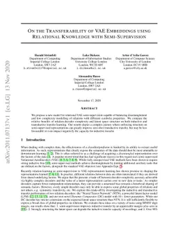On the Transferability of VAE Embeddings using Relational Knowledge with
  Semi-Supervision