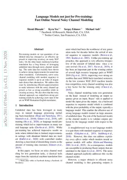 Language Models not just for Pre-training: Fast Online Neural Noisy
  Channel Modeling